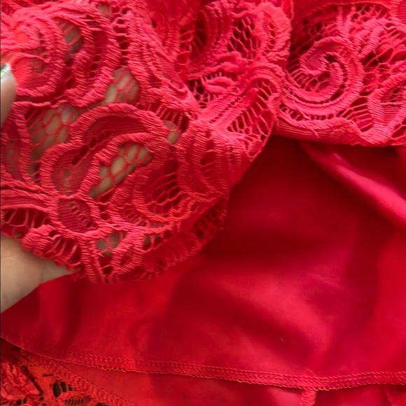 First Love Elegant Red Lace Women’s Racer Back Tank With Gold Mandala Necklace - Picture 12 of 12